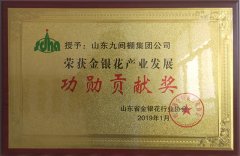 2019年1月，山东九间棚集团公司被评为金银花产业功勋贡献奖